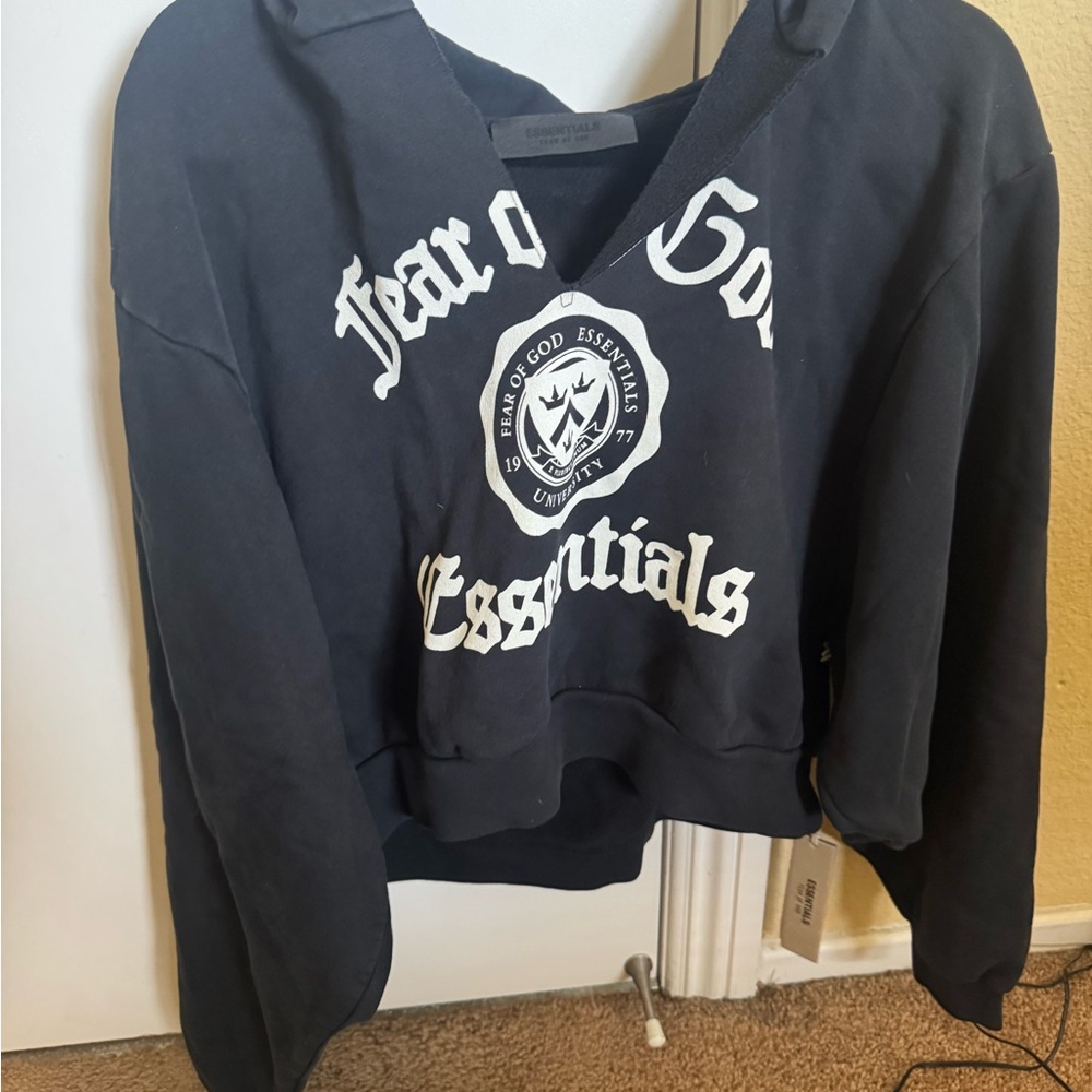 Essentials Navy Hoodie with Logo
